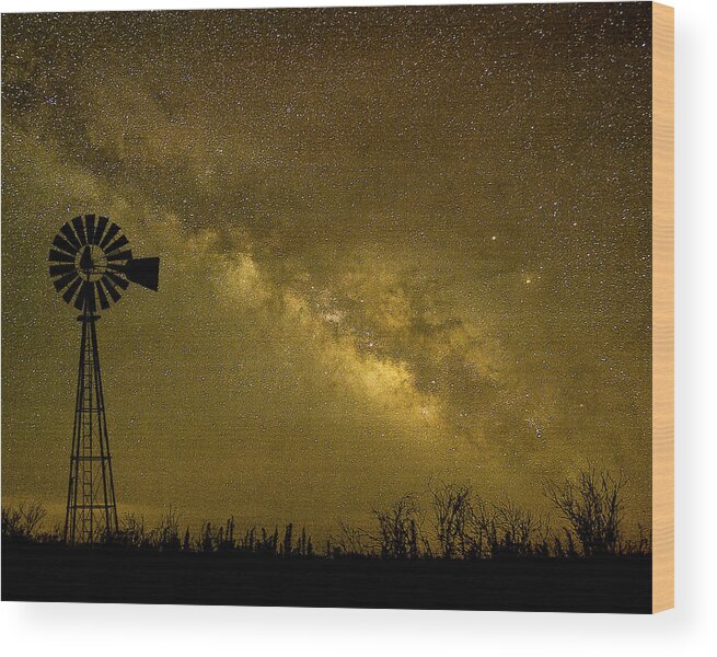 Astronomy Wood Print featuring the photograph Texas Panhandle Milky Way by Scott Cordell