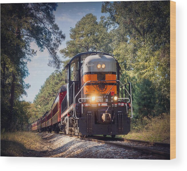 Texas Wood Print featuring the photograph Texas State Railroad by Ray Devlin