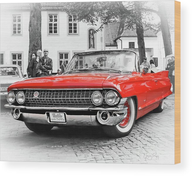 Gabriele Pomykaj Wood Print featuring the photograph The Attraction - 1961 Cadillac DeVille Convertible by Gabriele Pomykaj