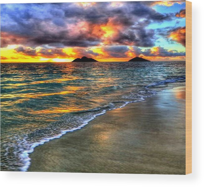  Wood Print featuring the photograph The Beach by Digital Art Cafe