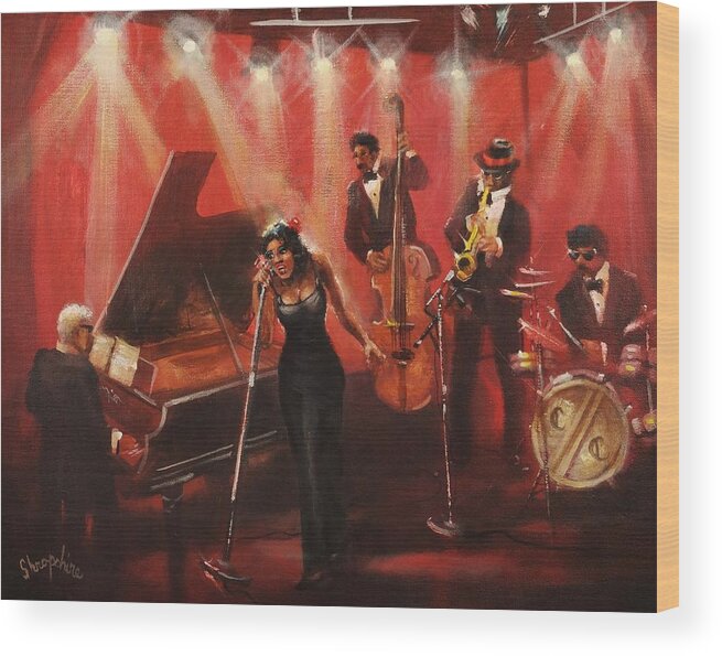Cotton Club Wood Print featuring the painting The Cotton Club by Tom Shropshire