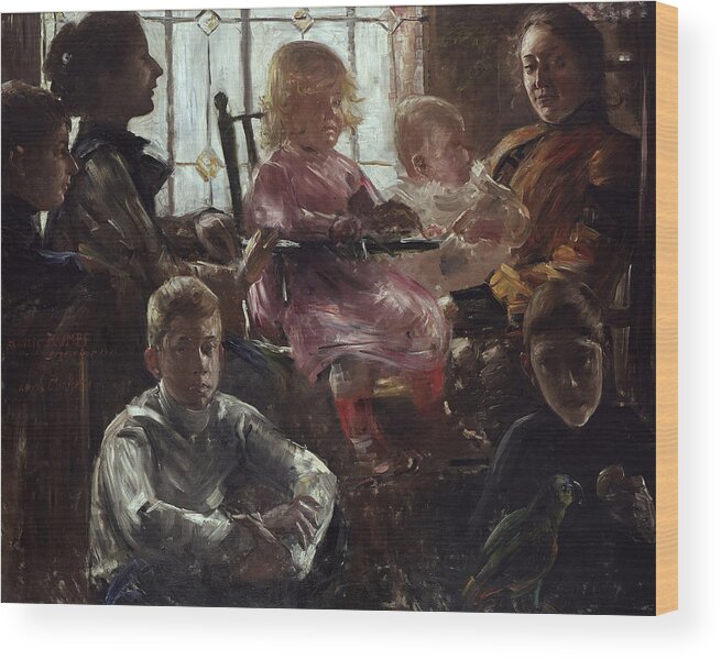 Lovis Corinth Wood Print featuring the painting The Family of the Painter Fritz Rumpf by Lovis Corinth