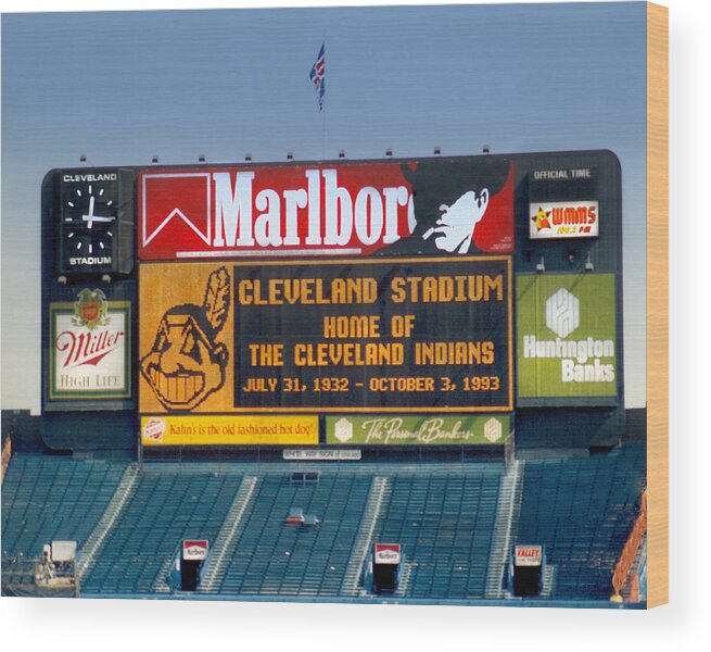 Cleveland Wood Print featuring the photograph The Final Game 10.3.1993 by Ken Krolikowski