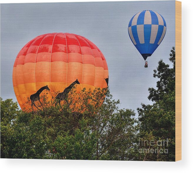 Giraffes Wood Print featuring the photograph The Giraffes Are Coming by Steve Brown