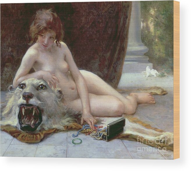 Nude Wood Print featuring the painting The Jewel Case by Guillaume Seignac