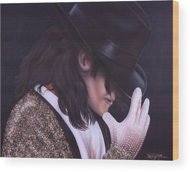 The King Of Pop Wood Print featuring the painting The King of Pop by Darren Robinson