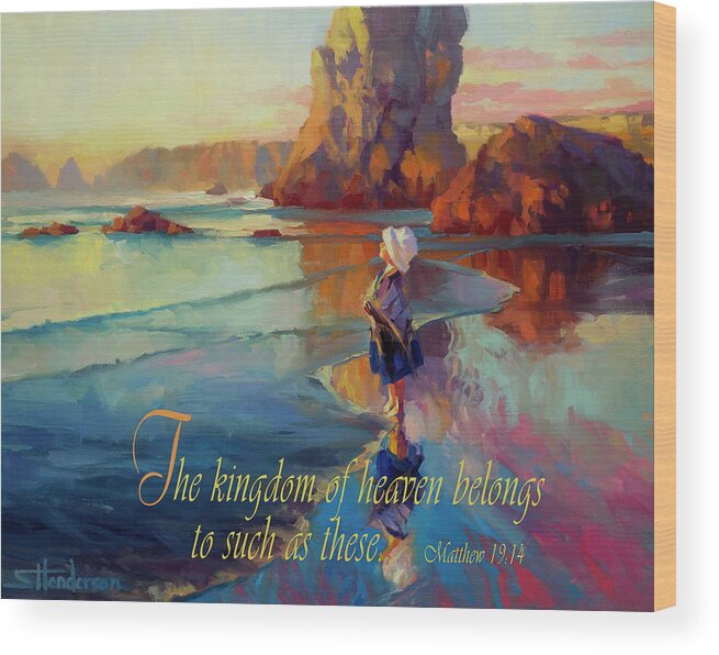 Christian Wood Print featuring the digital art The Kingdom Belongs to These by Steve Henderson