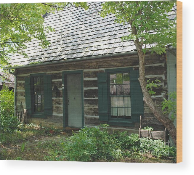 Log Cabin Wood Print featuring the photograph The Log cabin by Jost Houk