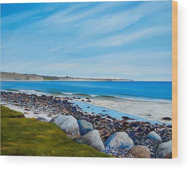 El Capitan State Beach Park Wood Print featuring the painting The Magic of the Cap by Jeffrey Campbell