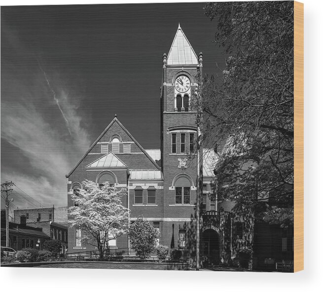 Monongalia County Wood Print featuring the photograph The Monongalia County Courthouse - Morgantown West Virginia by Mountain Dreams