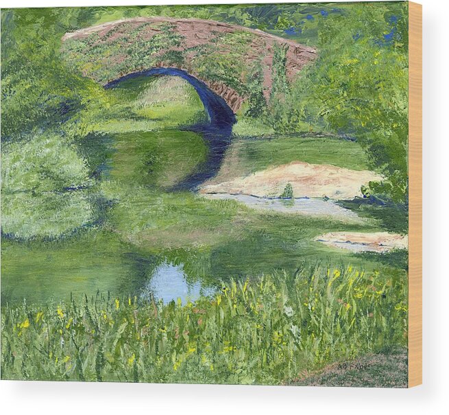 Nature Wood Print featuring the painting The Park by Alice Faber