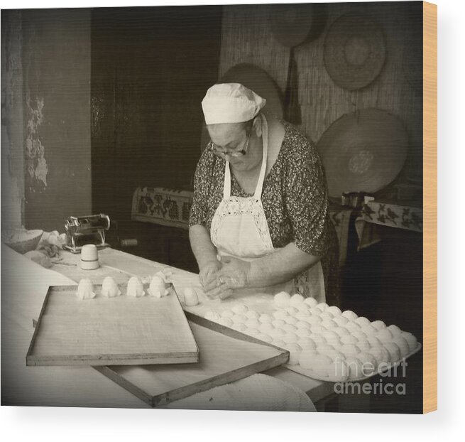 Portrait Wood Print featuring the photograph The Pastry Maker, Sardinia by Susan Lafleur