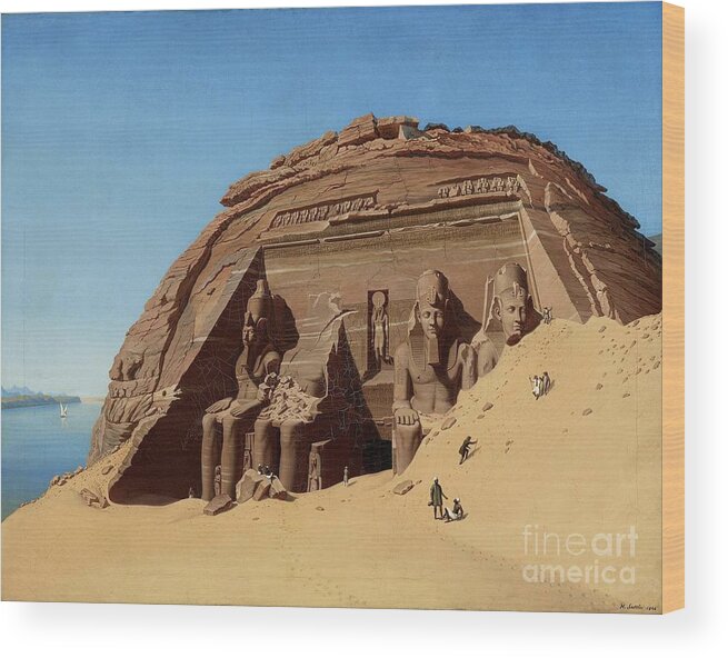 Hubert Sattler Wood Print featuring the painting The Rock Temple of Abusimbel by MotionAge Designs