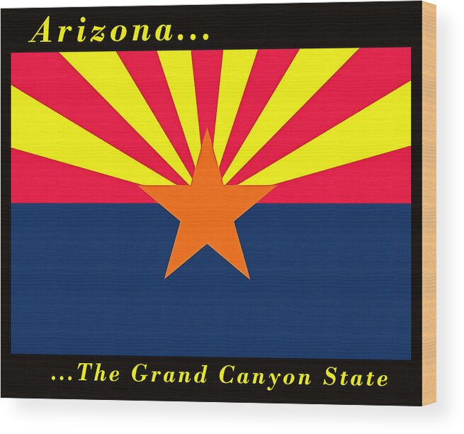 The State Flag Of Arizona Wood Print featuring the painting The State Flag Of Arizona by Floyd Snyder