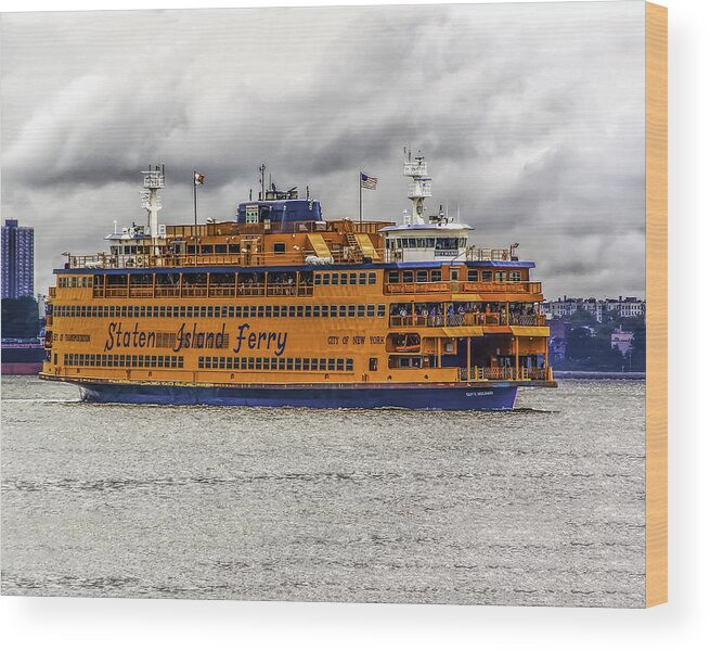 Staten Wood Print featuring the photograph The Staten Island Ferry by Nick Zelinsky Jr