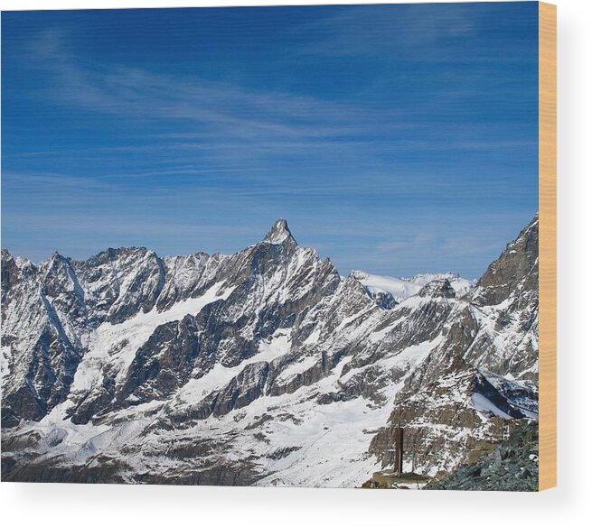 Zermatt Wood Print featuring the photograph The Swiss Alps by Sue Morris