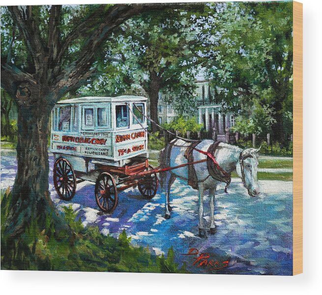 New Orleans Taffy Man Wood Print featuring the painting The Taffy Man by Dianne Parks