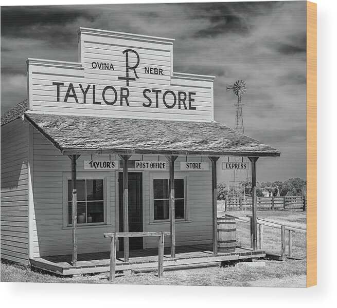 Stuhr Museum Of The Prairie Pioneer Wood Print featuring the photograph The Taylor Ranch Store by Susan Rissi Tregoning