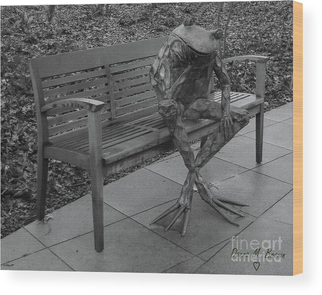 Frog Wood Print featuring the photograph The Thinking Frog by Donna Brown
