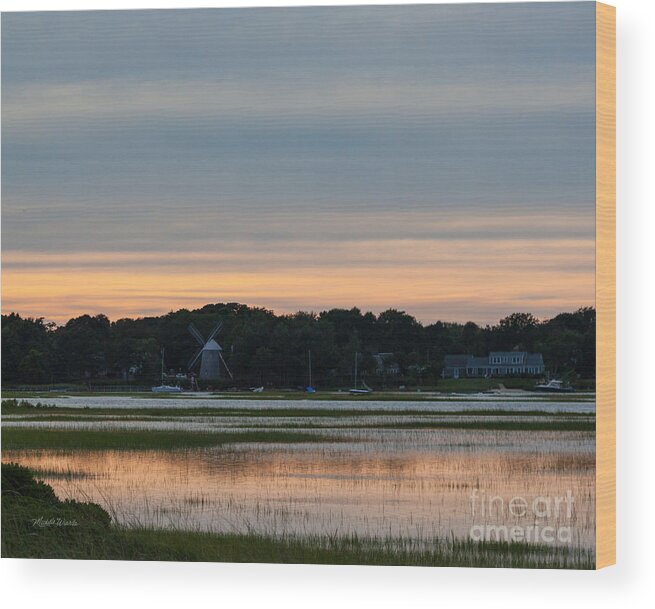 The Windmill On The River Wood Print featuring the photograph The Windmill on the River by Michelle Constantine