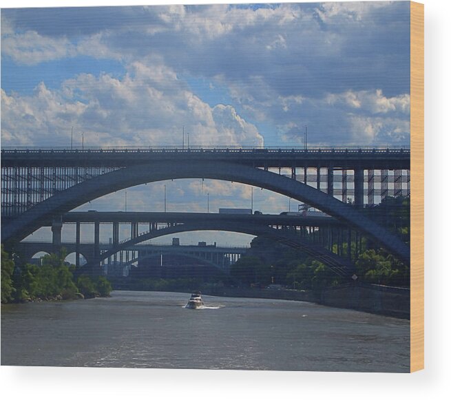 Triborough Bridge Wood Print featuring the photograph Three Bridges by Newwwman