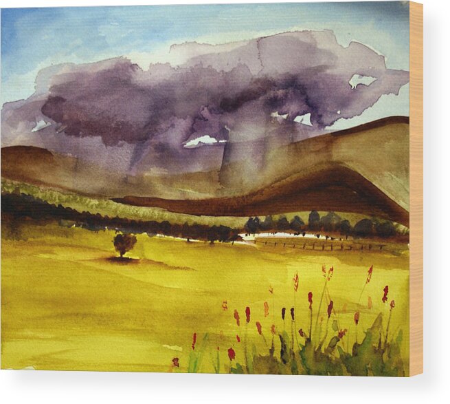 Paint Wood Print featuring the painting Thundering by Julie Lueders 