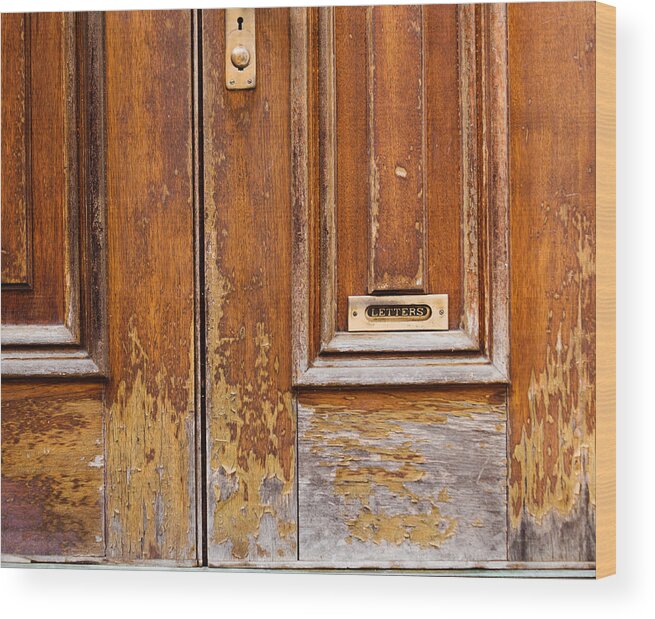 Timeworn Door Of Bordentown Wood Print featuring the photograph Timeworn Door of Bordentown by Sally Simon