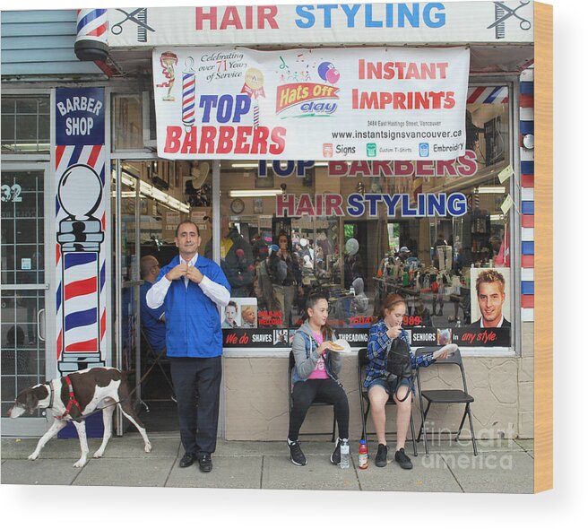 Jim The Barber Wood Print featuring the photograph Top Barbers by Bill Thomson