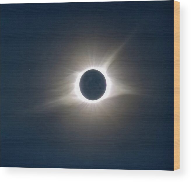 Solar Eclipse Wood Print featuring the photograph Total Solar Eclipse HDR by Jonathan Sabin
