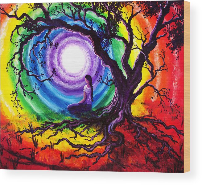 Gypsy Wood Print featuring the painting Tree of Life Meditation by Laura Iverson