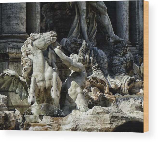 Rome Wood Print featuring the photograph Trevi Fountain by Coke Mattingly