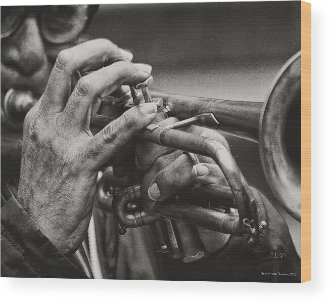 Instrument Wood Print featuring the photograph Trumpet Solo by Pedro L Gili