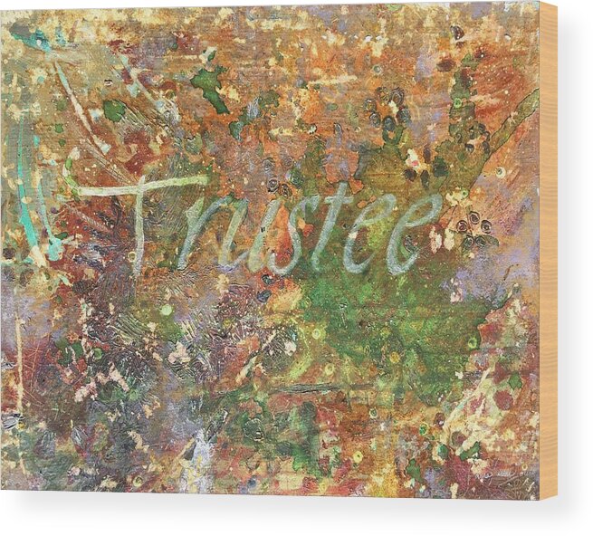 Abstract Art Wood Print featuring the painting Trustee by Laura Pierre-Louis