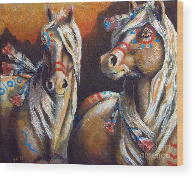 Horse Wood Print featuring the painting Two Coins by Jonelle T McCoy