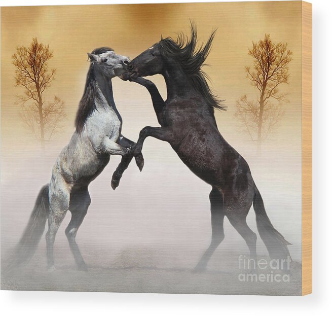 Animals Wood Print featuring the photograph Two To Tango by Davandra Cribbie