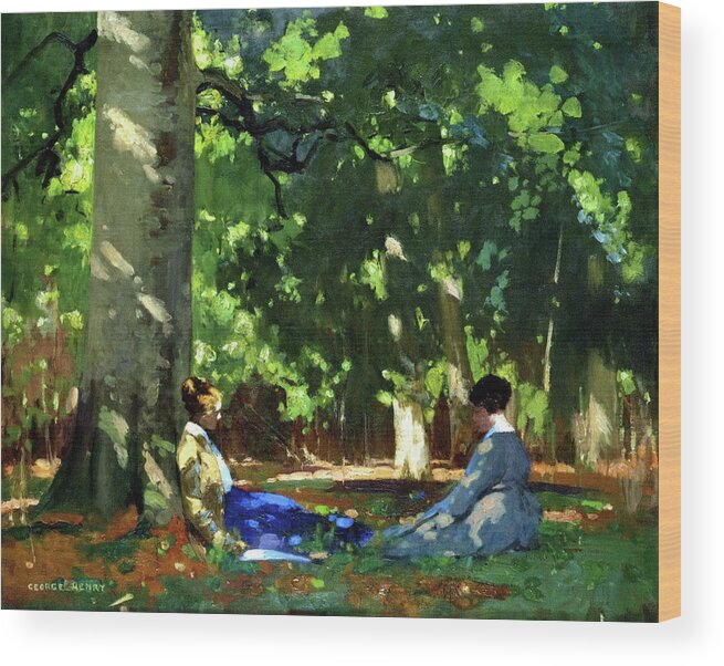 George Henry Wood Print featuring the painting Under the Greenwood Tree by Celestial Images