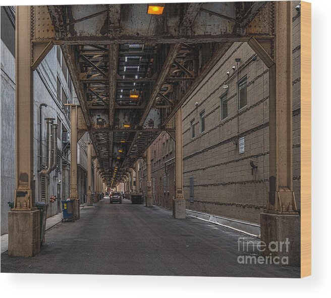 Chicago Wood Print featuring the photograph Under the L by Izet Kapetanovic