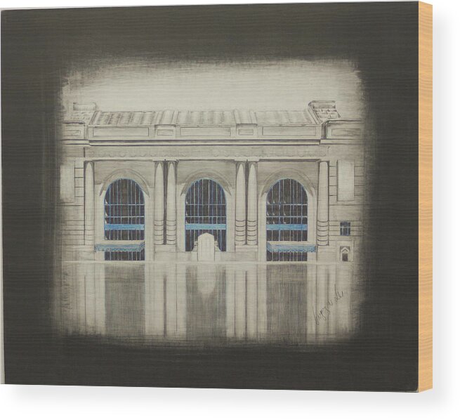 Union Station Wood Print featuring the drawing Union Station - Main by Gregory Lee