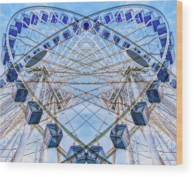 Ferris Wheel Wood Print featuring the photograph Urban abstract XXXVI by Izet Kapetanovic