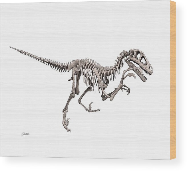Utahraptor Wood Print featuring the digital art Utahraptor by Rick Adleman