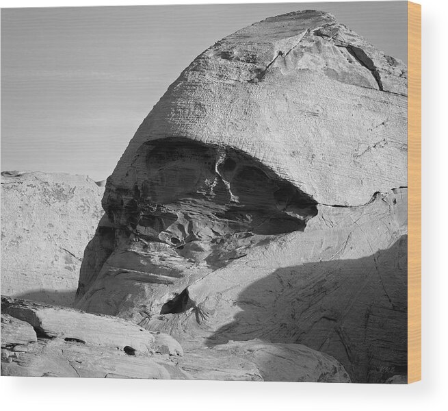 Valley Of Fire Wood Print featuring the photograph Valley of Fire V BW by David Gordon