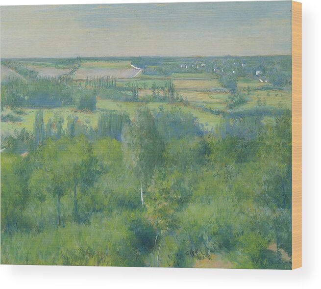 French Art Wood Print featuring the painting Valley of the Yerres by Gustave Caillebotte