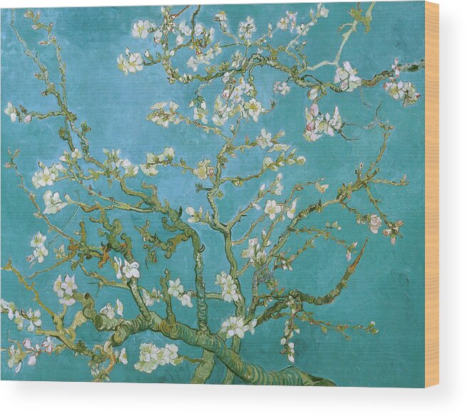 Van Gogh Wood Print featuring the painting Van Gogh Blossoming Almond Tree by Vincent Van Gogh