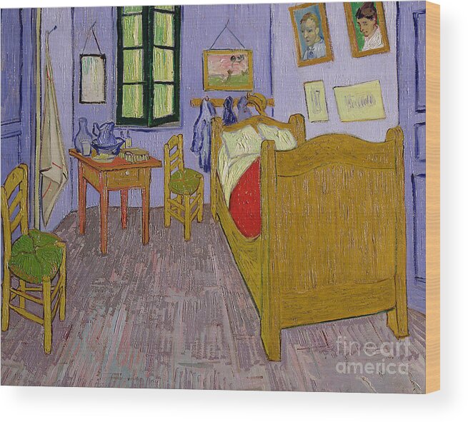 Van Wood Print featuring the painting Van Goghs Bedroom at Arles by Vincent Van Gogh