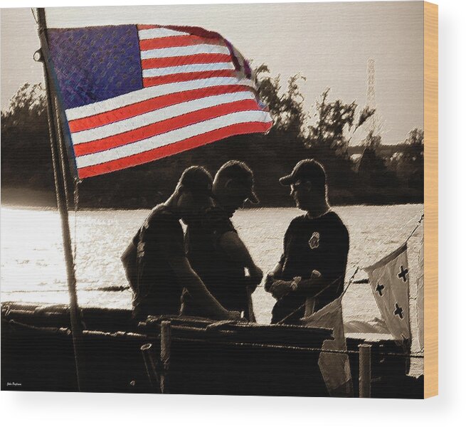 Abstract Wood Print featuring the photograph Variations on Old Glory No.3 by John Pagliuca
