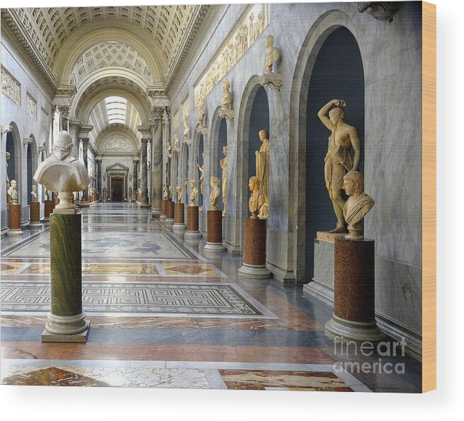 Vatican Museums Wood Print featuring the photograph Vatican Museums Interiors by Stefano Senise