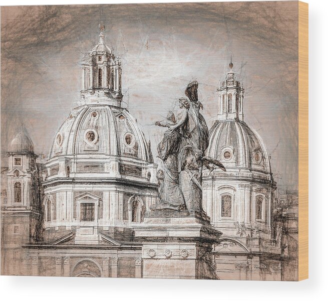 Italy Wood Print featuring the photograph View of Rome by Joe Myeress