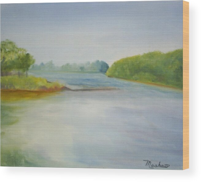 Delaware River Wood Print featuring the painting View of the Delaware by Sheila Mashaw
