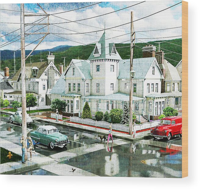 Daz 3d Wood Print featuring the digital art Virtual City Life by Digital Art Cafe