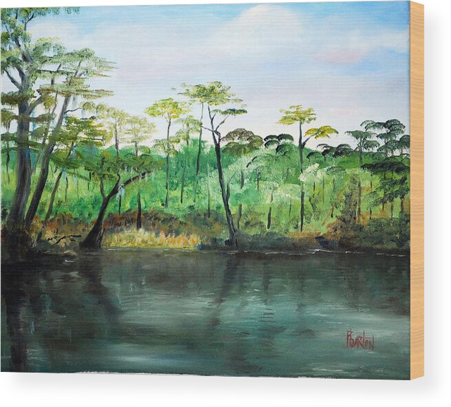 Impressionist Wood Print featuring the painting Waccamaw River - Impressionist by Phil Burton